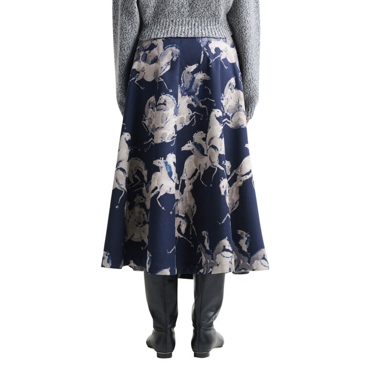 Varda Horse Print Midi Skirt image number null