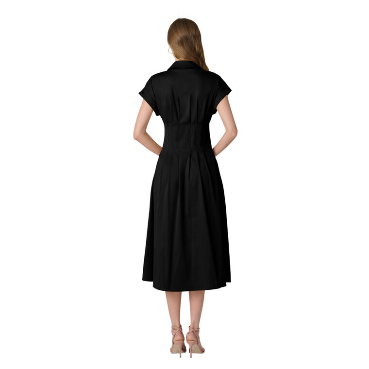 Josephine Short Sleeve Button-Front Midi Dress image number null