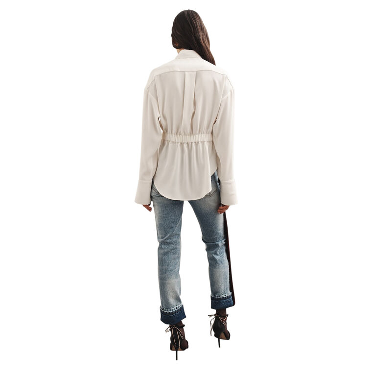 Reva Long Sleeve Blouse With Beaded Neck Tie image number null