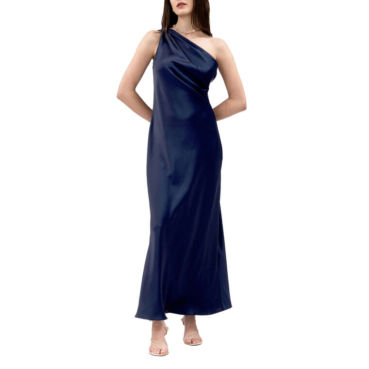 Stassi One-Shoulder Satin Maxi Dress image number null