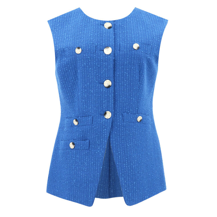 Tamara Tailored Cotton-Blend Tweed Vest image number null
