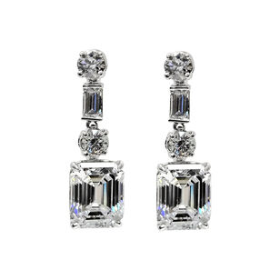 Emerald Cut Drop Earrings