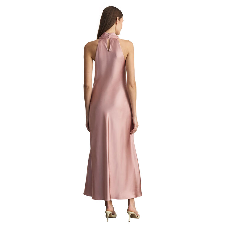 Celinda Halterneck Satin Bias Maxi Dress image number null