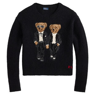 Ralph And Ricky Tuxedo Bear Long Sleeve Pullover Sweater