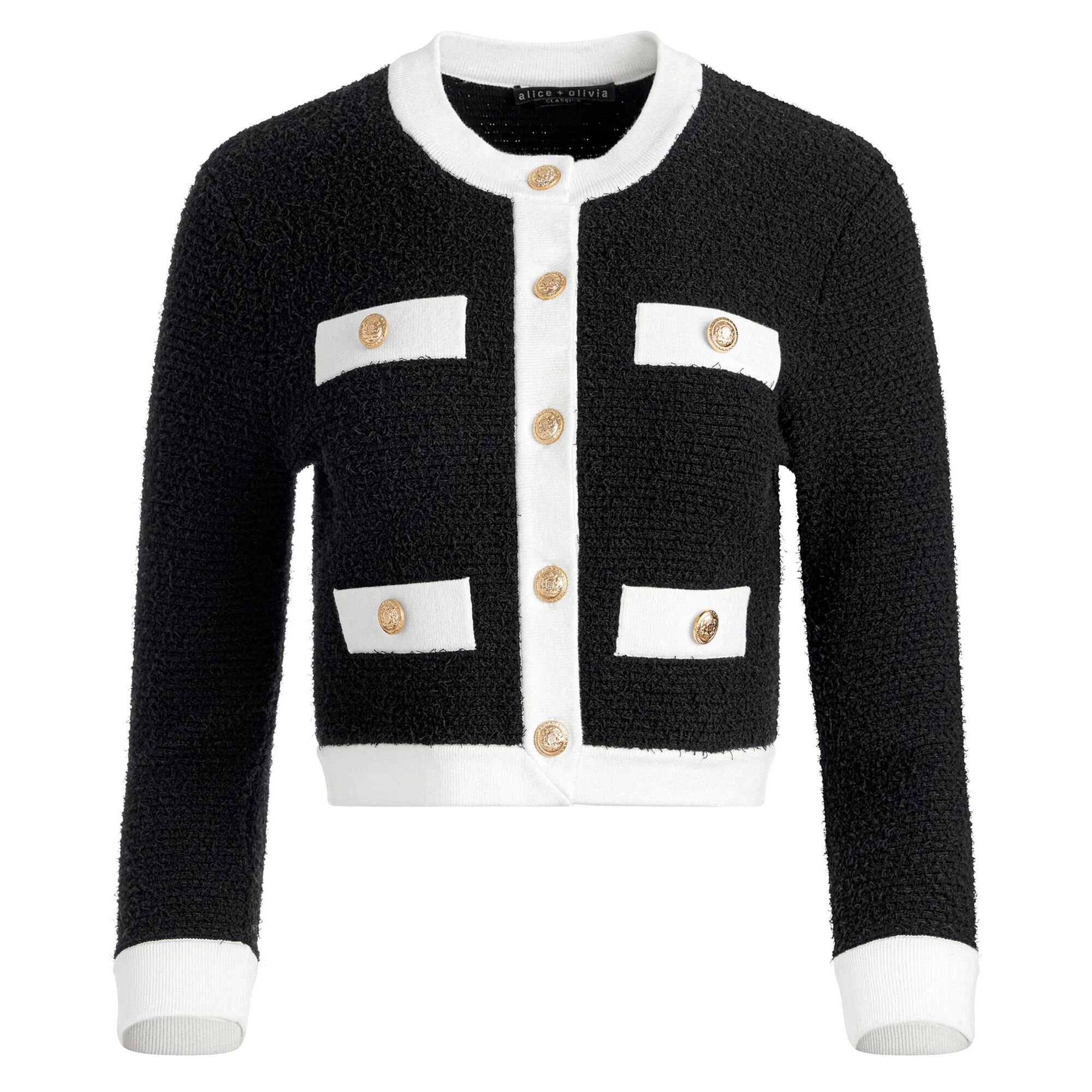 Alice + Olivia Claira Cropped Button Front Cardigan | Tootsies