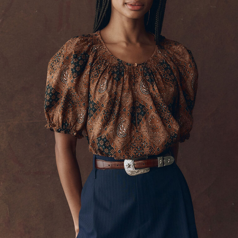 The Moorland Bandana Short Sleeve Top image number null