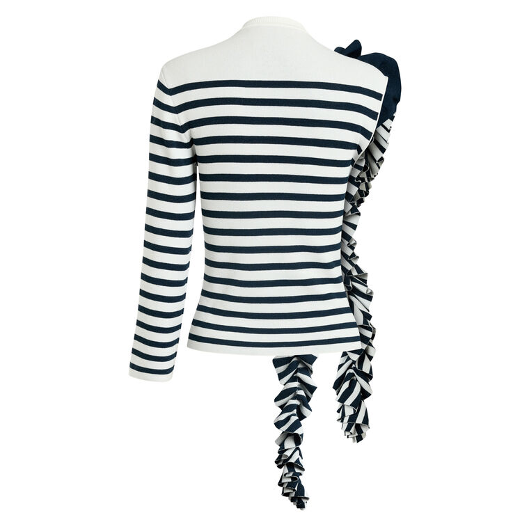 One-Sleeve Fitted Top With Ruffle image number null