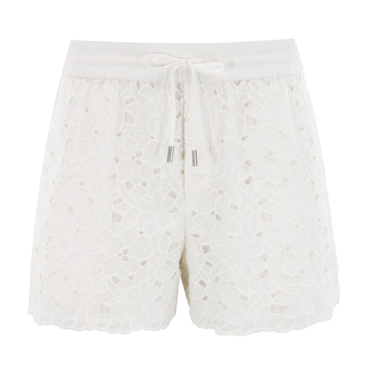 Laurence Embroidered Lace Drawstring Shorts image number null