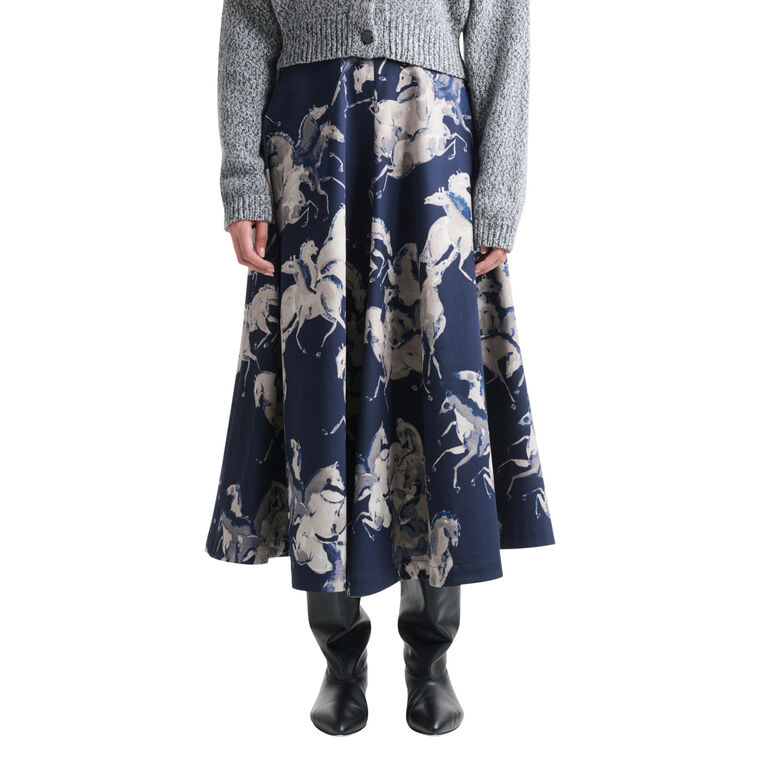 Varda Horse Print Midi Skirt image number null