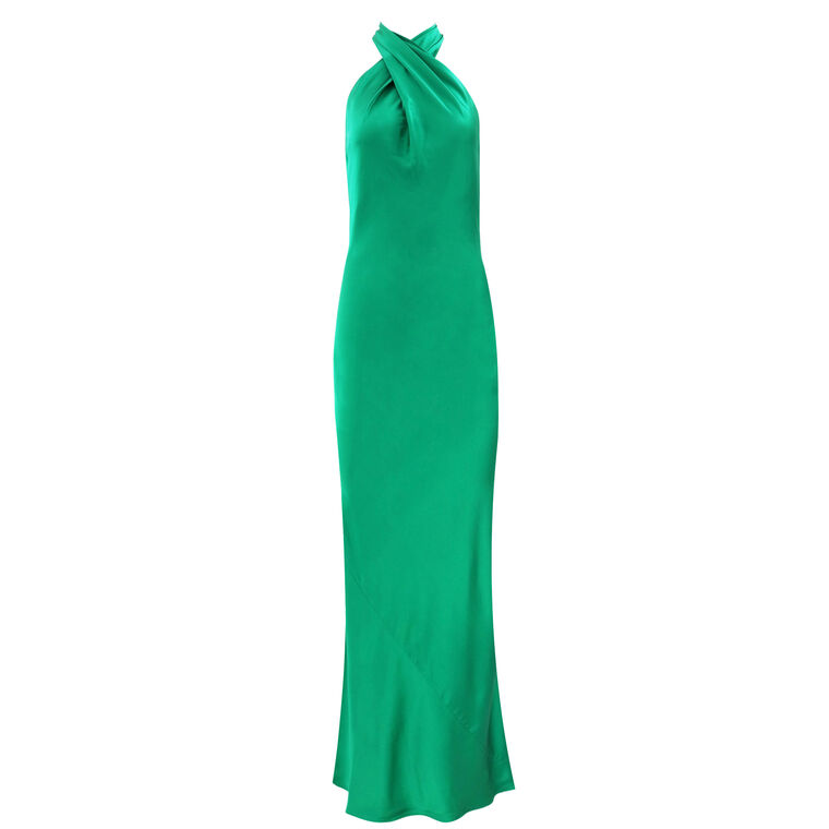 Jade Silk Maxi Dress image number null