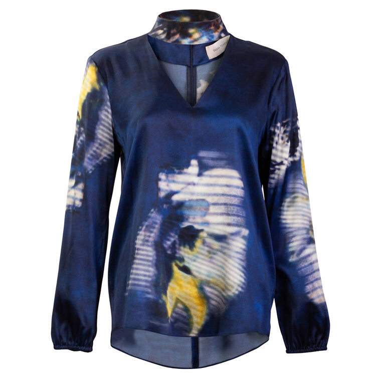 Lane Long Sleeve Silk Blouse image number null