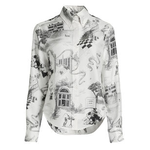 Silk Twill Collar Shirt In Hector Toile