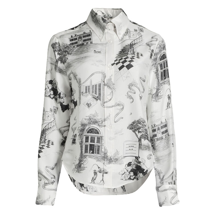 Silk Twill Collar Shirt In Hector Toile image number null