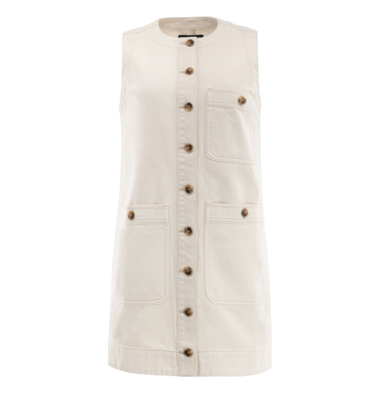 Oakley Sleeveless Denim Shift Dress image number null