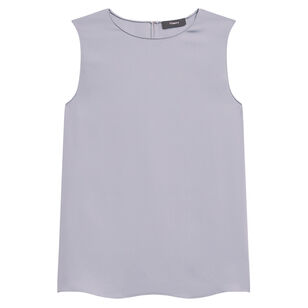 Sleeveless Straight Silk Shell