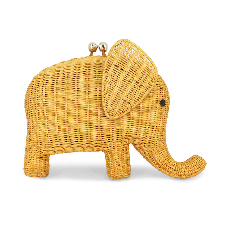 Alec Elephant Wicker Handbag image number null