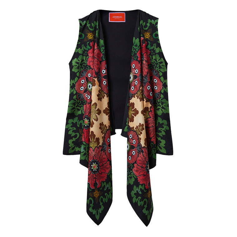 Reversible Silk Scarf Gilet image number null