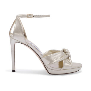 Rosie 100mm Metallic Leather Ankle Strap Sandal