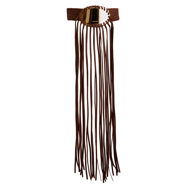 Maya Leather Belt With Oversized Buckle image number null