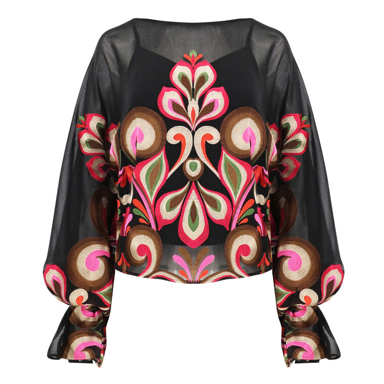 Soho Long Sleeve Embroidered Top image number null