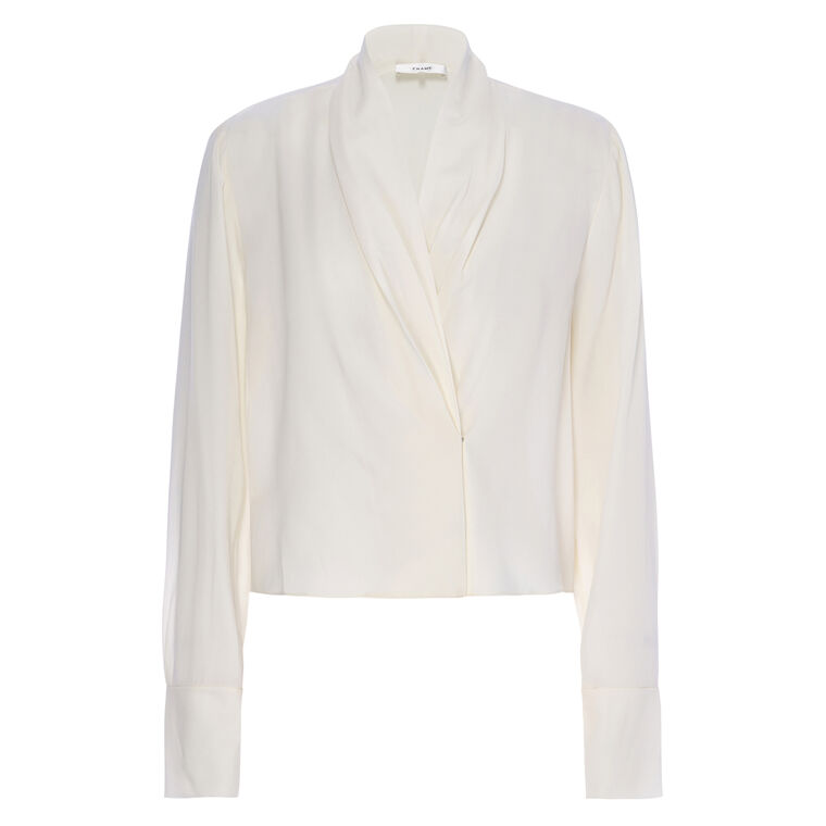 Shawl Collar Silk Blouse image number null