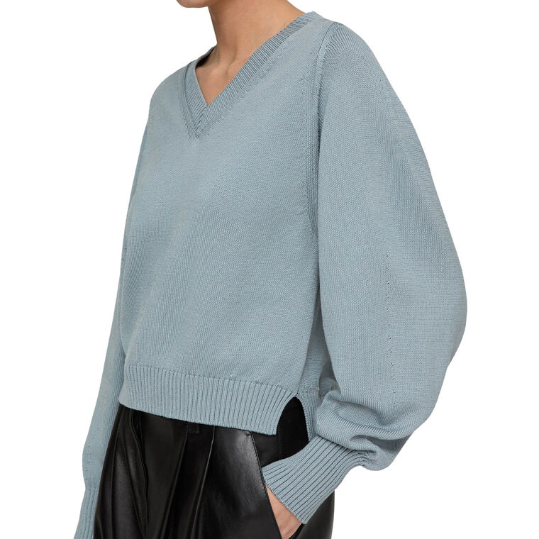 V-Neck Raglan Sleeve Sweater image number null