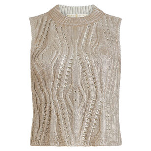 Mcguire Foiled Knit Sleeveless Top