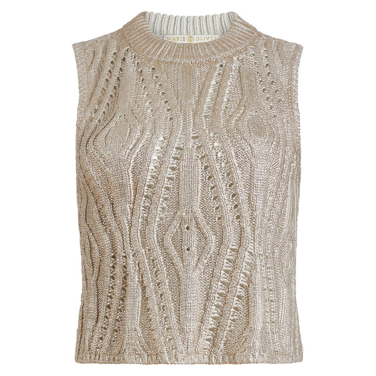 Mcguire Foiled Knit Sleeveless Top image number null