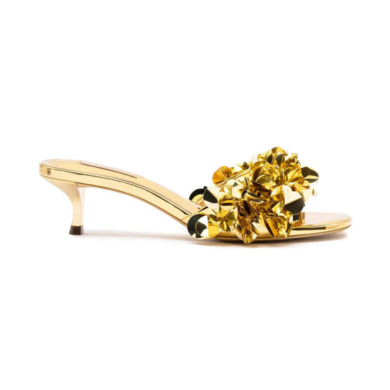 Greta Disco Mirrored Metallic Sequin Slide Sandal image number null