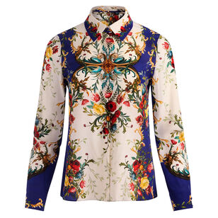 Willa Long Sleeve Hidden Placket Silk Blouse