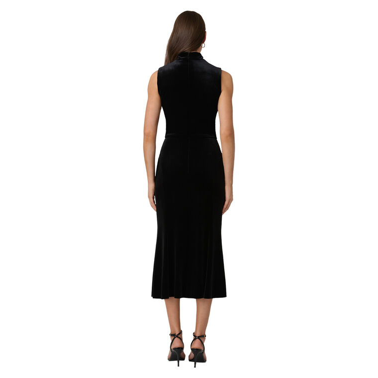 Audrey Sleeveless Mock Neck Velvet Midi Dress image number null