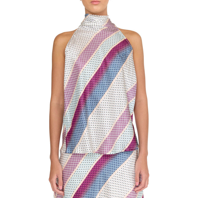 Kelly Sleeveless Satin Stripe Blouse image number null