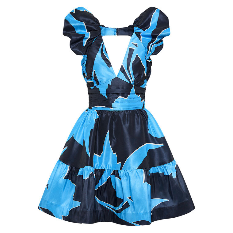 rebecca vallance blue dress Rebecca Vallance Antonella One Shoulder Midi Dress in Marine Blue main image 0
