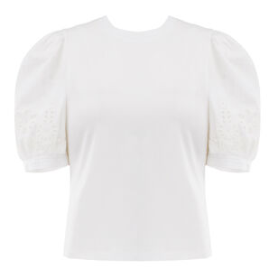 Embroidered Mazie Eyelet Coria Short Sleeve Top