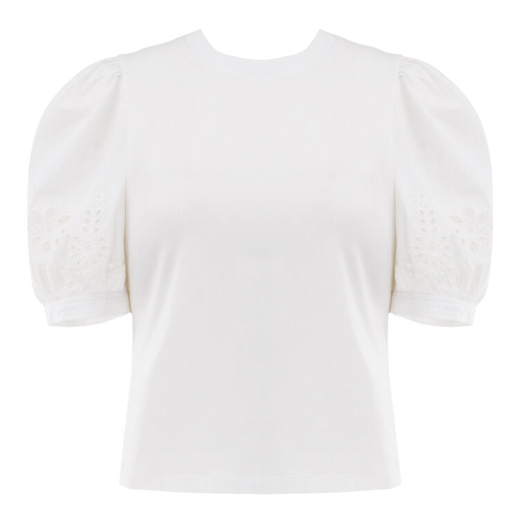 Embroidered Mazie Eyelet Coria Short Sleeve Top image number null