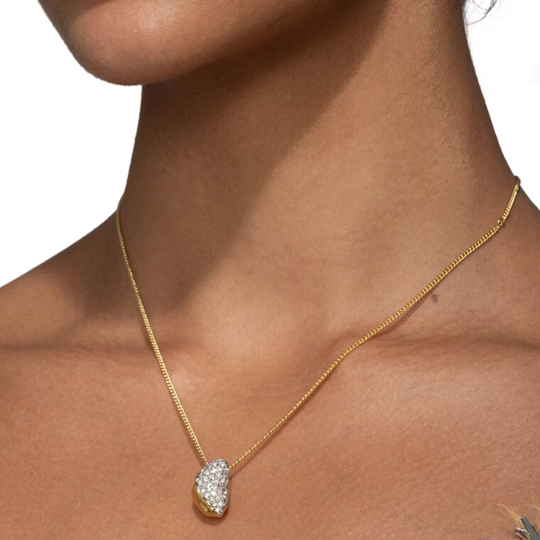 Solanales Crystal Small Pebble Necklace image number null