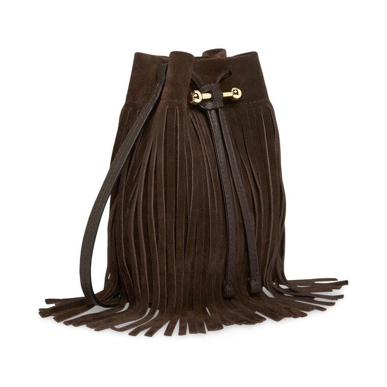 Osette Midi Suede Pouch With Fringe image number null