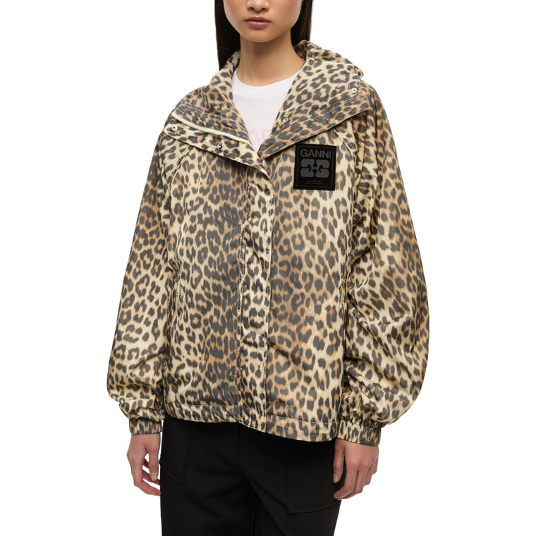 Leopard Print Nylon Jacket image number null