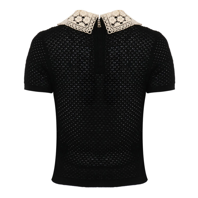 Ciara Short Sleeve Pullover Wool Blend Sweater image number null