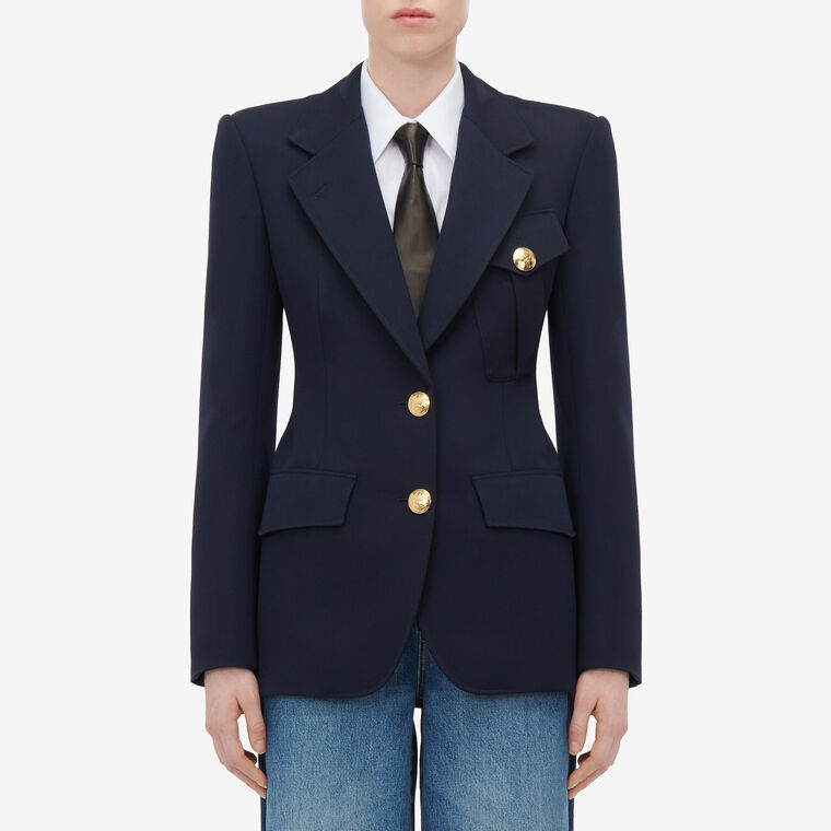 Cavalry Twill Blazer With Gold Buttons image number null