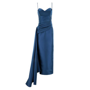 Column Gown With Asymmetric Cascade