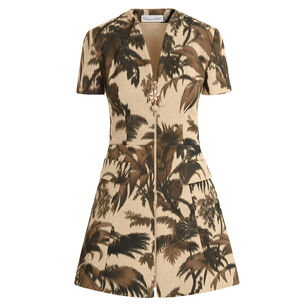 Palm Leaves Tweed Dress