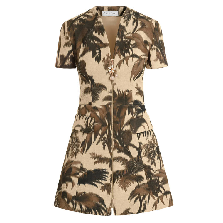 Palm Leaves Tweed Dress image number null