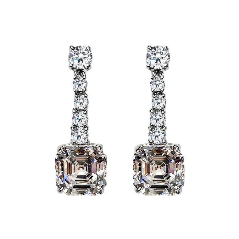 Asscher Drop Earrings image number null
