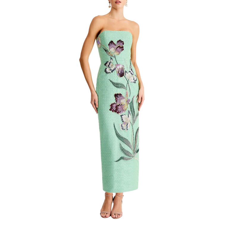 Sofia Strapless Sequin Beaded Maxi Dress image number null