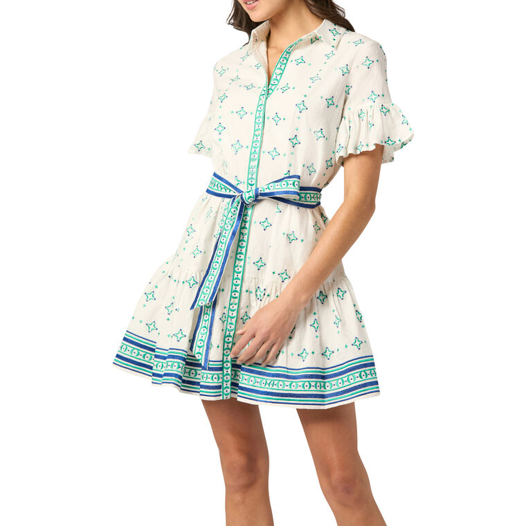 Fauna Short Sleeve Belted Mini Dress image number null