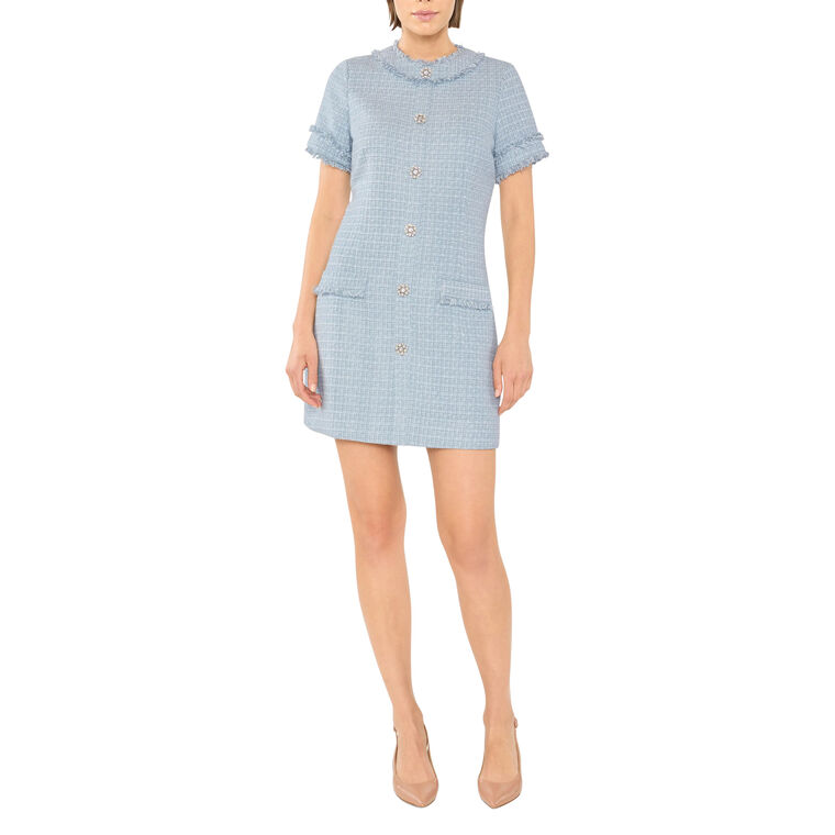 Lenetta Short Sleeve Tweed Mini Dress image number null