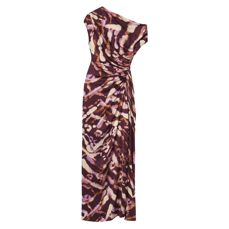 Poppy Short Sleeve Draped Shoulder Gown image number null