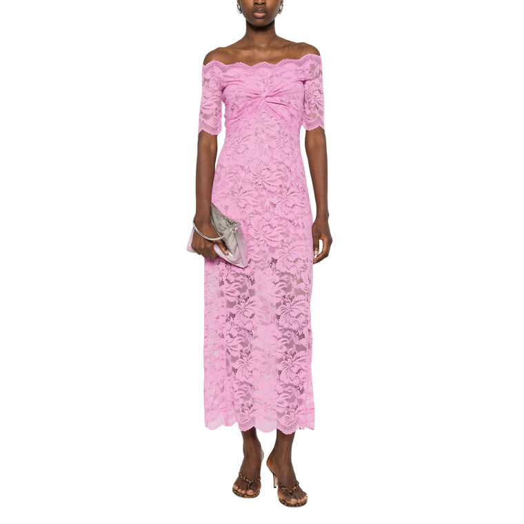 Off-The-Shoulder Lace Midi Dress image number null
