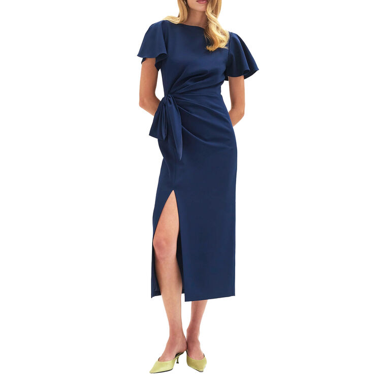 Emeline Flutter Short Sleeve Midi Dress image number null